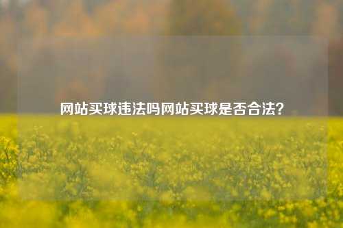 网站买球违法吗网站买球是否合法？