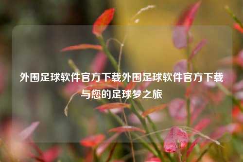 外围足球软件官方下载外围足球软件官方下载与您的足球梦之旅