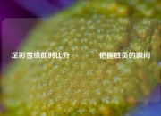 足彩雪缘即时比分🏅把握胜负的瞬间