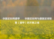 中国足彩网德甲✌️中国足彩网与德国足球联赛（德甲）的不解之缘