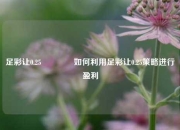足彩让0.25🥉如何利用足彩让0.25策略进行盈利