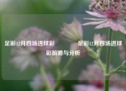 足彩12月四场进球彩🌈足彩12月四场进球彩前瞻与分析