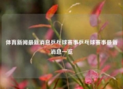 体育新闻最新消息乒乓球赛事乒乓球赛事最新消息一览