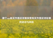 哪个app能买外围足球票探索购买外围足球彩票的途径与风险