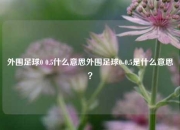 外围足球0 0.5什么意思外围足球0-0.5是什么意思？