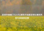 足球外围输了几十万,爸妈不知道足球比赛的失利与家庭的沉默