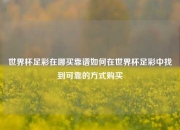 世界杯足彩在哪买靠谱如何在世界杯足彩中找到可靠的方式购买