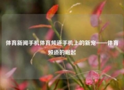 体育新闻手机体育频道手机上的新宠——体育频道的崛起