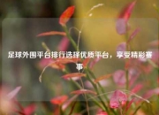 足球外围平台排行选择优质平台，享受精彩赛事