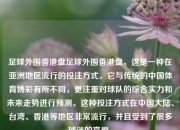 足球外围香港盘足球外围香港盘，这是一种在亚洲地区流行的投注方式。它与传统的中国体育博彩有所不同，更注重对球队的综合实力和未来走势进行预测。这种投注方式在中国大陆、台湾、香港等地区非常流行，并且受到了很多球迷的喜爱。