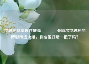 世界杯彩票投注推荐🌈卡塔尔世界杯的博彩市场火爆，你准备好赌一把了吗？
