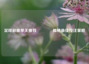 足球彩票单关推荐👍揭秘最佳投注策略