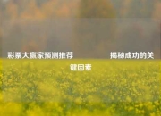 彩票大赢家预测推荐🎖️揭秘成功的关键因素
