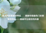最火的彩票推荐网站✌️揭秘中国最热门彩票推荐网站——揭秘平台背后的内幕