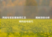 网易专家彩票推荐汇总🏆揭秘顶级分析师的选号技巧