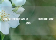 彩票今日推荐幸运号码🏅揭秘明日必中号码