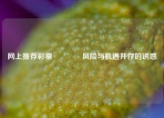 网上推荐彩票🏅风险与机遇并存的诱惑