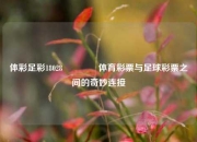 体彩足彩18028🏆体育彩票与足球彩票之间的奇妙连接