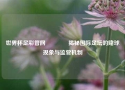 世界杯足彩管网🥉揭秘国际足坛的赌球现象与监管机制