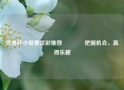 世界杯小组赛足彩推荐🌈把握机会，赢得乐趣