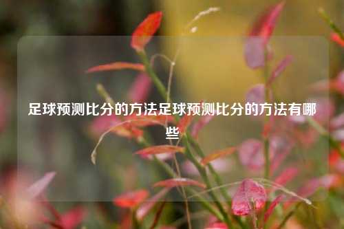 足球预测比分的方法足球预测比分的方法有哪些