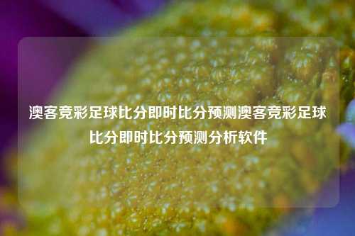 澳客竞彩足球比分即时比分预测澳客竞彩足球比分即时比分预测分析软件