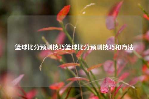 篮球比分预测技巧篮球比分预测技巧和方法