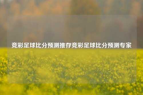 竞彩足球比分预测推存竞彩足球比分预测专家