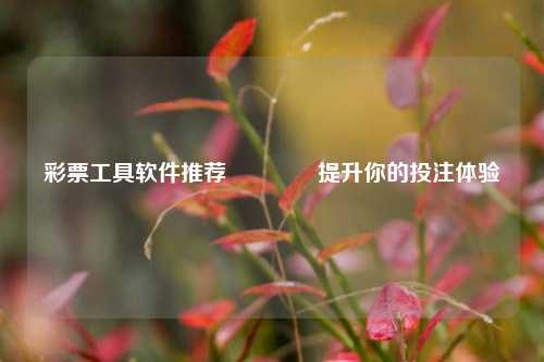 彩票工具软件推荐🏆提升你的投注体验