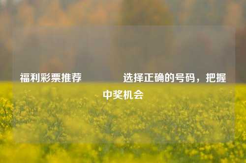福利彩票推荐🥇选择正确的号码，把握中奖机会