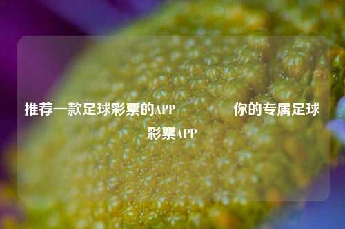推荐一款足球彩票的APP👍你的专属足球彩票APP