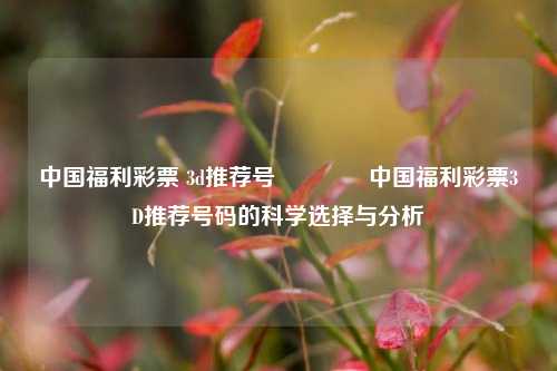 中国福利彩票 3d推荐号🏆中国福利彩票3D推荐号码的科学选择与分析