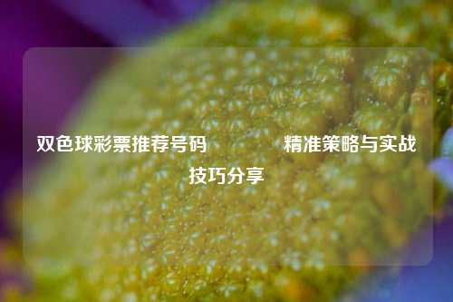 双色球彩票推荐号码🏅精准策略与实战技巧分享