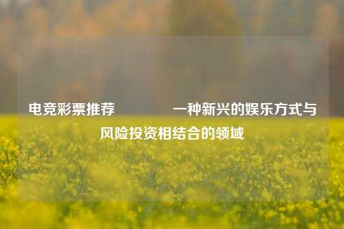电竞彩票推荐🥇一种新兴的娱乐方式与风险投资相结合的领域