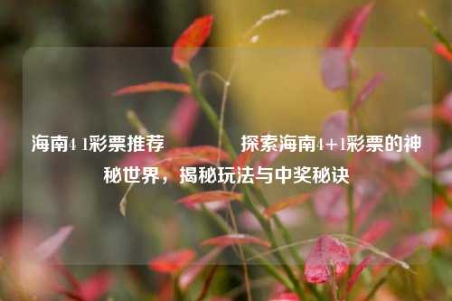 海南4 1彩票推荐👈探索海南4+1彩票的神秘世界，揭秘玩法与中奖秘诀