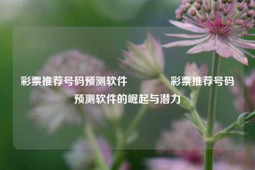 彩票推荐号码预测软件👉彩票推荐号码预测软件的崛起与潜力