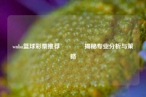 wnba篮球彩票推荐🥈揭秘专业分析与策略