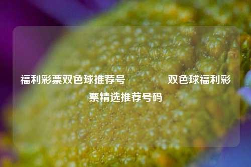 福利彩票双色球推荐号🌈双色球福利彩票精选推荐号码