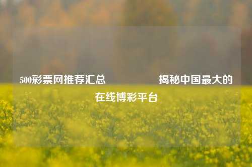 500彩票网推荐汇总🎖️揭秘中国最大的在线博彩平台