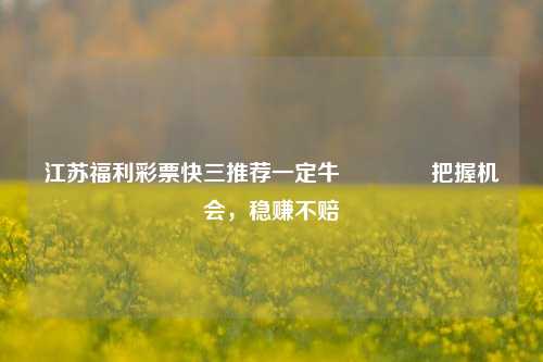 江苏福利彩票快三推荐一定牛🥈把握机会，稳赚不赔
