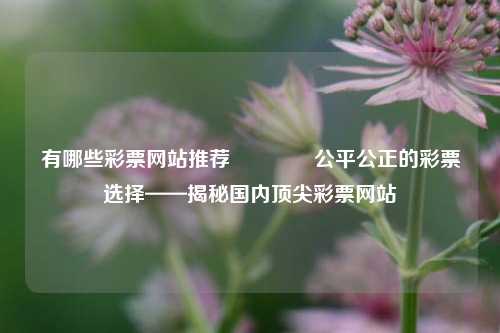 有哪些彩票网站推荐🏆公平公正的彩票选择——揭秘国内顶尖彩票网站