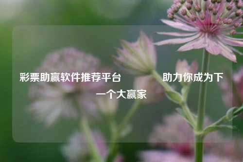 彩票助赢软件推荐平台👍助力你成为下一个大赢家