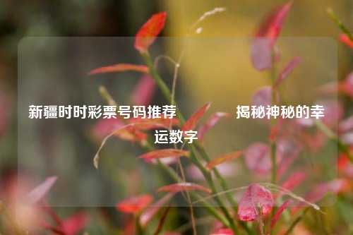 新疆时时彩票号码推荐🌈揭秘神秘的幸运数字