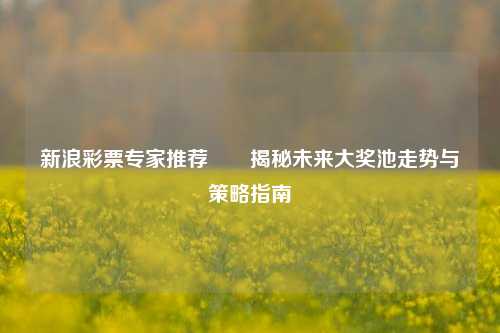 新浪彩票专家推荐✌️揭秘未来大奖池走势与策略指南