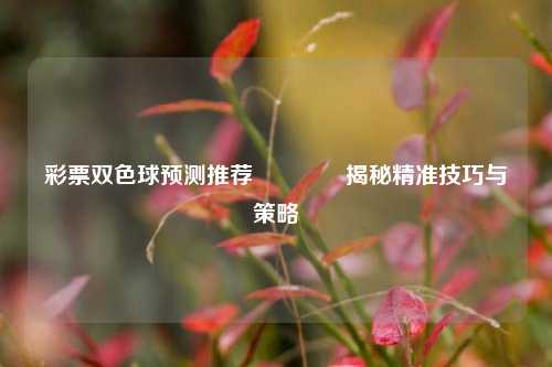 彩票双色球预测推荐🥇揭秘精准技巧与策略