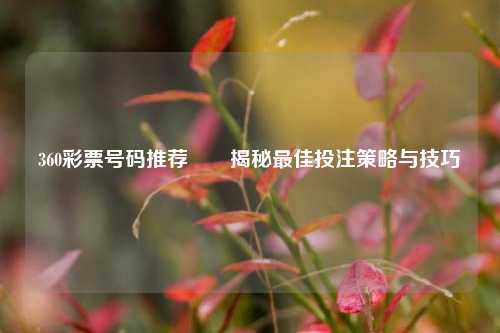360彩票号码推荐✌️揭秘最佳投注策略与技巧