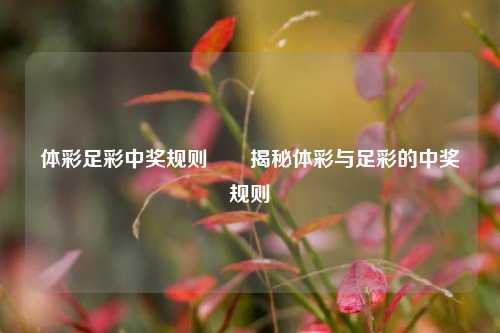 体彩足彩中奖规则✌️揭秘体彩与足彩的中奖规则
