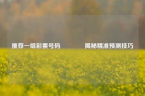 推荐一组彩票号码🥇揭秘精准预测技巧