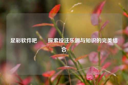 足彩软件吧✌️探索投注乐趣与知识的完美结合