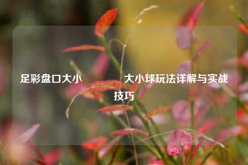 足彩盘口大小👈大小球玩法详解与实战技巧